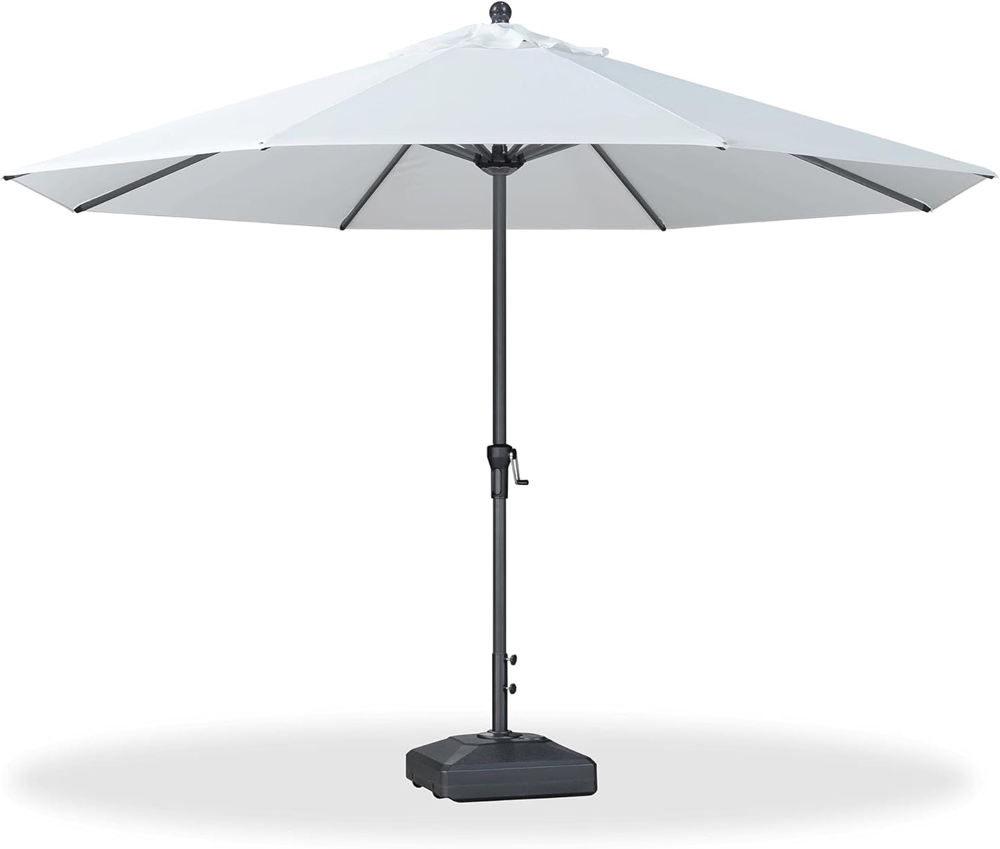 PURPLE LEAF 10' x 6.5' Rectangle Patio Market Umbrella with Base Outdoor Table Umbrellas Aluminum Frame Sun Shade with 8 Sturdy Ribs Tilt for Garden Deck Lawn Pool Beige