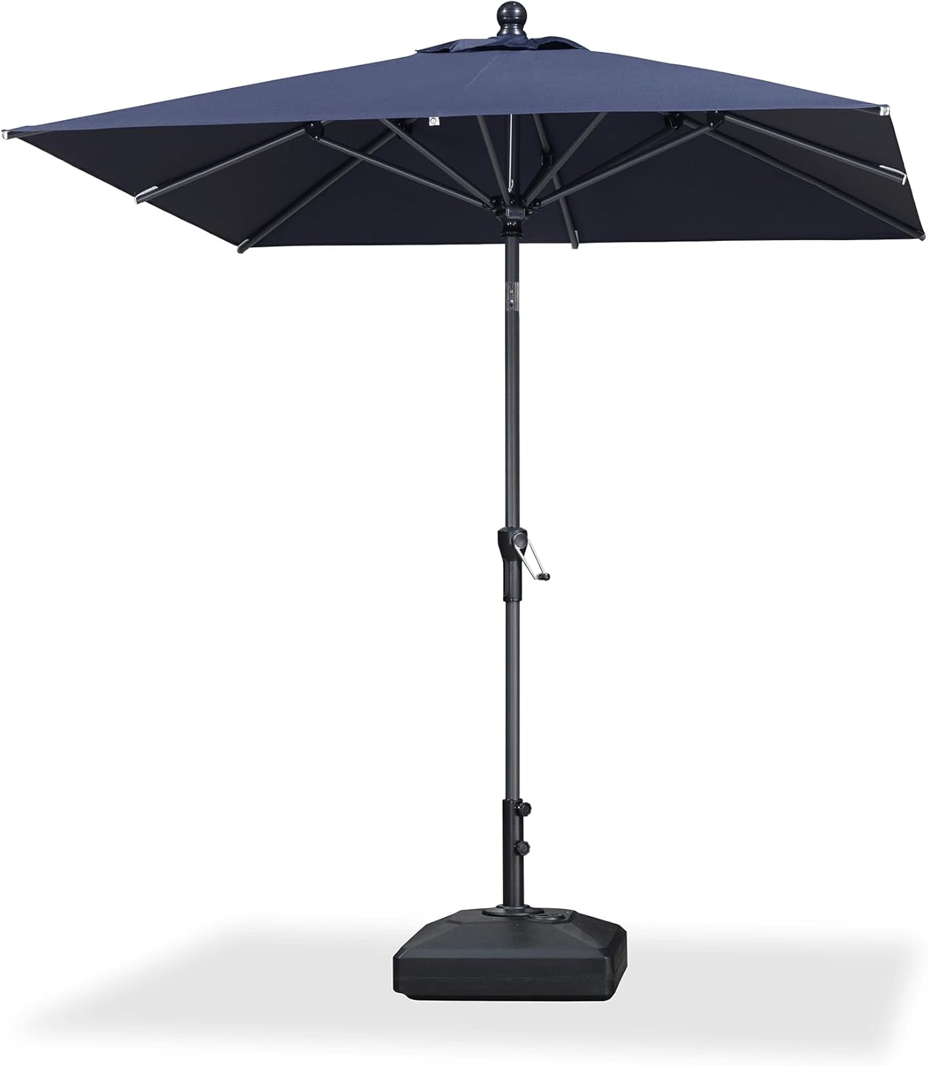 PURPLE LEAF 10' x 6.5' Rectangle Patio Market Umbrella with Base Outdoor Table Umbrellas Aluminum Frame Sun Shade with 8 Sturdy Ribs Tilt for Garden Deck Lawn Pool Beige