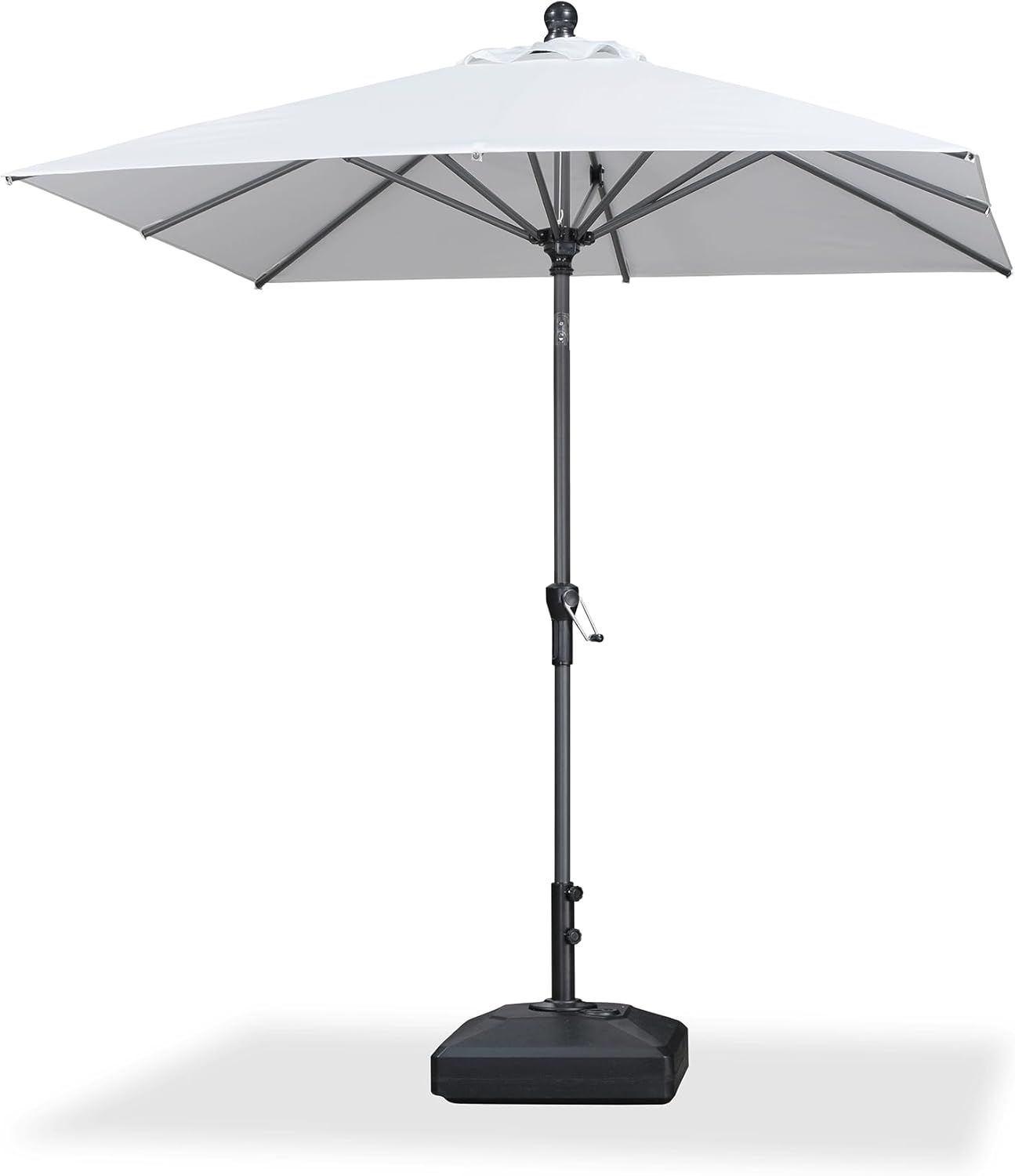 PURPLE LEAF 10' x 6.5' Rectangle Patio Market Umbrella with Base Outdoor Table Umbrellas Aluminum Frame Sun Shade with 8 Sturdy Ribs Tilt for Garden Deck Lawn Pool Beige