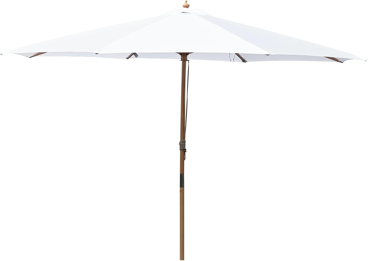 Yescom Solid Wooden Outdoor Patio Umbrella for Market Garden Yard Beach for Sand Deck Cafe Bistro Table Poolside Wedding Party Hotel Sunshade