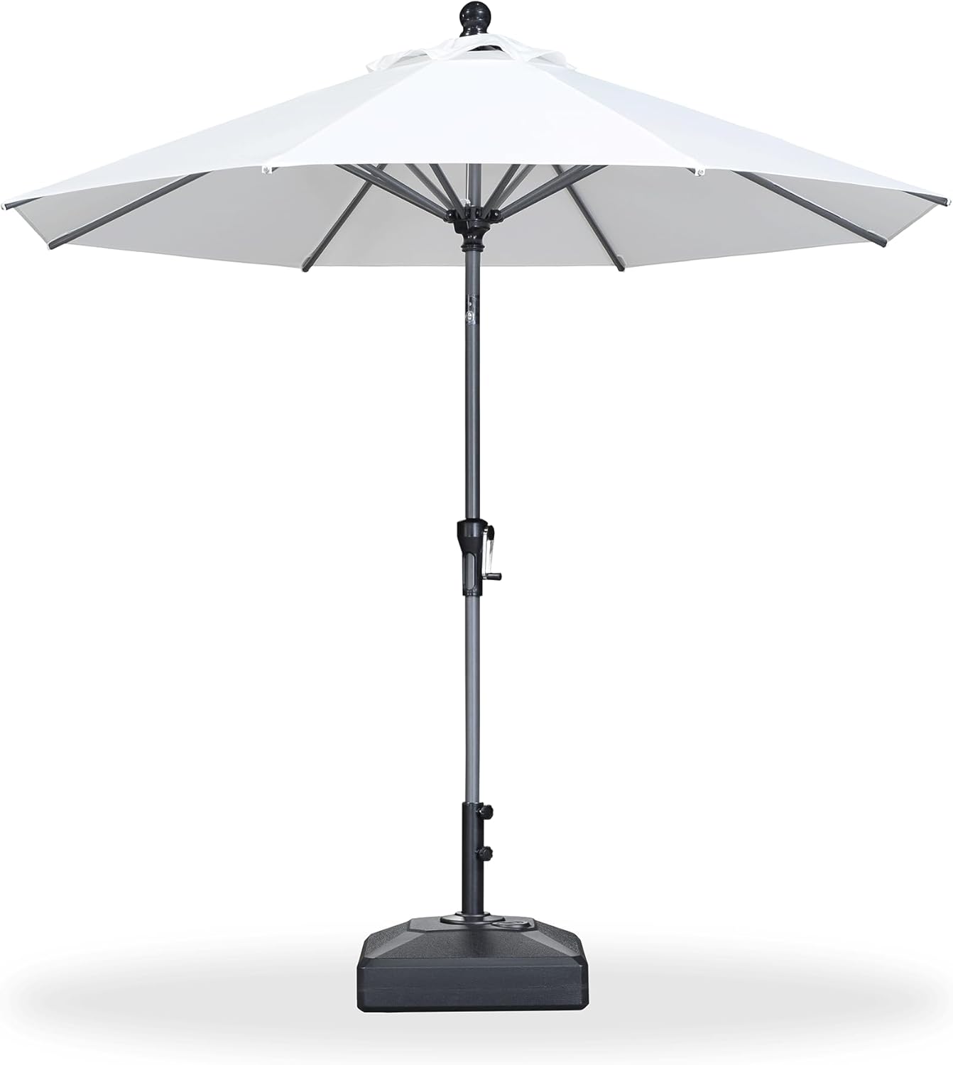 PURPLE LEAF 10' x 6.5' Rectangle Patio Market Umbrella with Base Outdoor Table Umbrellas Aluminum Frame Sun Shade with 8 Sturdy Ribs Tilt for Garden Deck Lawn Pool Beige