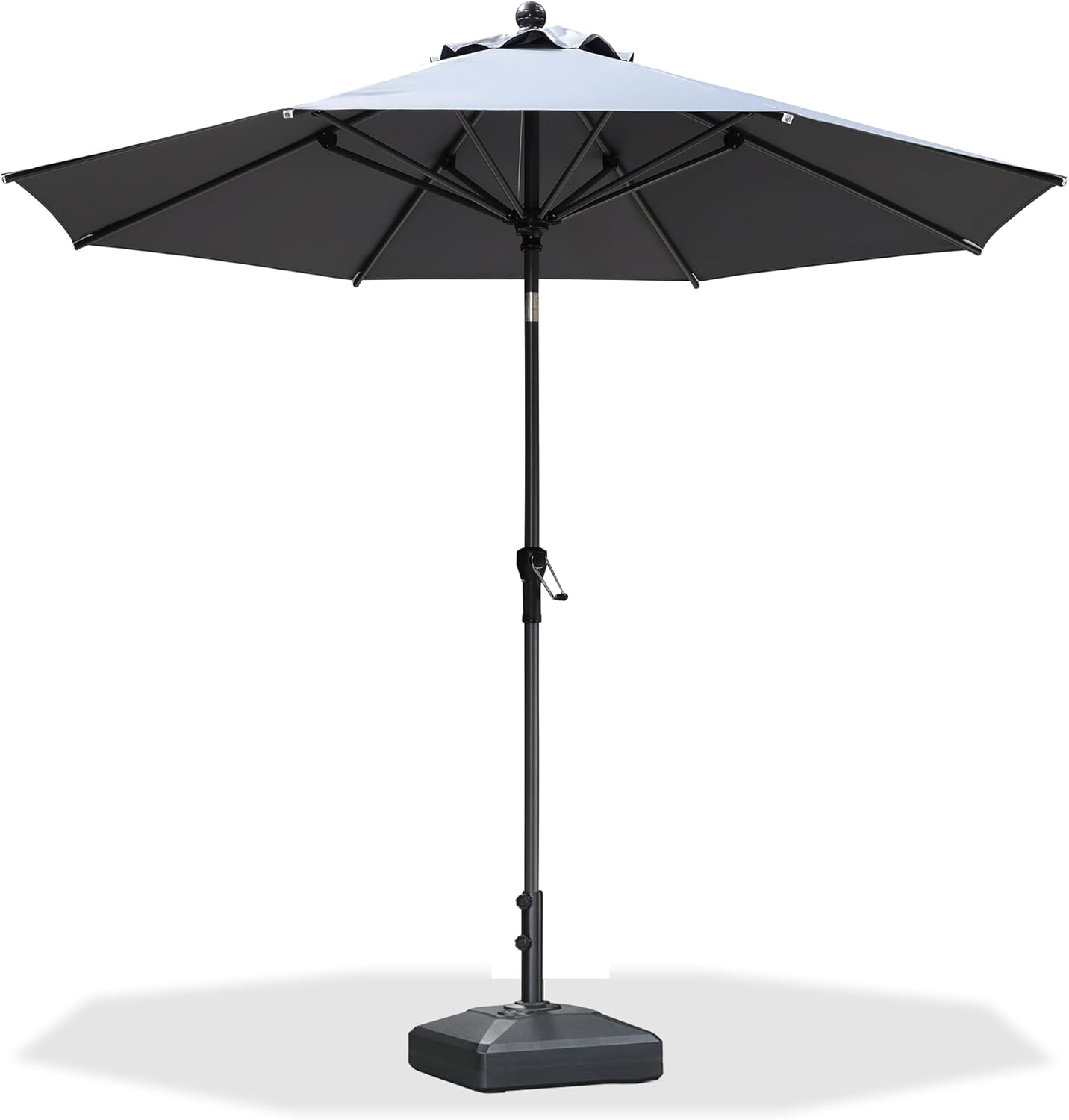 PURPLE LEAF 10' x 6.5' Rectangle Patio Market Umbrella with Base Outdoor Table Umbrellas Aluminum Frame Sun Shade with 8 Sturdy Ribs Tilt for Garden Deck Lawn Pool Beige