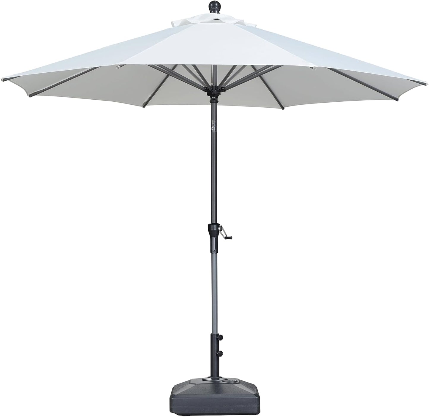 PURPLE LEAF 10' x 6.5' Rectangle Patio Market Umbrella with Base Outdoor Table Umbrellas Aluminum Frame Sun Shade with 8 Sturdy Ribs Tilt for Garden Deck Lawn Pool Beige
