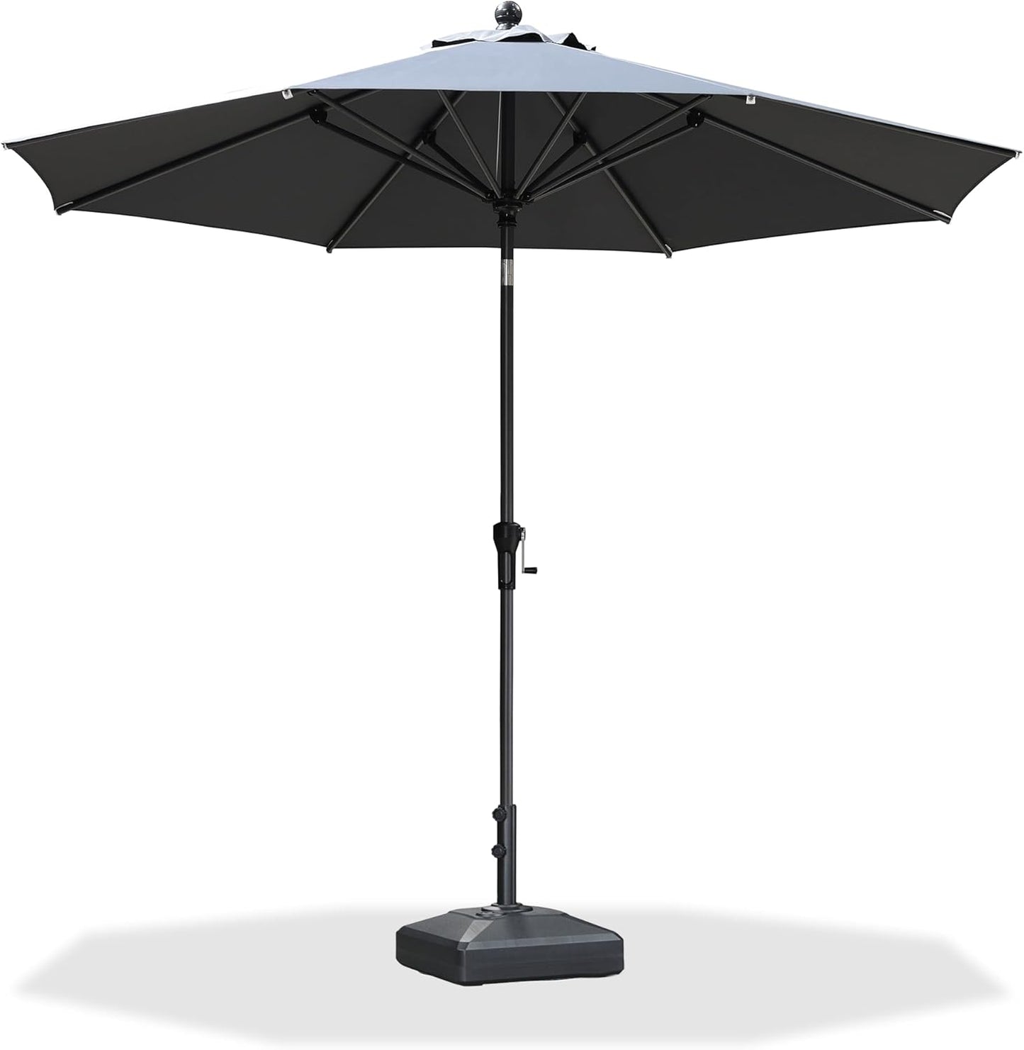 PURPLE LEAF 10' x 6.5' Rectangle Patio Market Umbrella with Base Outdoor Table Umbrellas Aluminum Frame Sun Shade with 8 Sturdy Ribs Tilt for Garden Deck Lawn Pool Beige