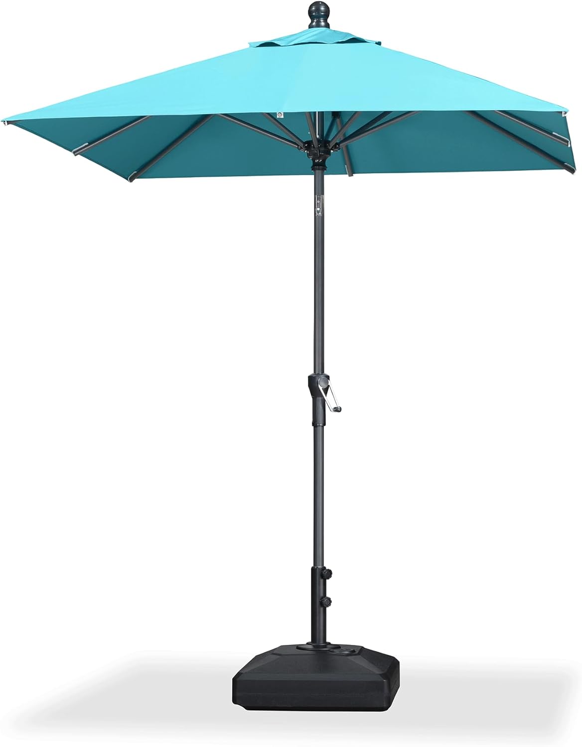 PURPLE LEAF 10' x 6.5' Rectangle Patio Market Umbrella with Base Outdoor Table Umbrellas Aluminum Frame Sun Shade with 8 Sturdy Ribs Tilt for Garden Deck Lawn Pool Beige