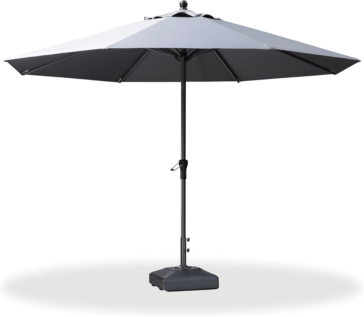 PURPLE LEAF 10' x 6.5' Rectangle Patio Market Umbrella with Base Outdoor Table Umbrellas Aluminum Frame Sun Shade with 8 Sturdy Ribs Tilt for Garden Deck Lawn Pool Beige