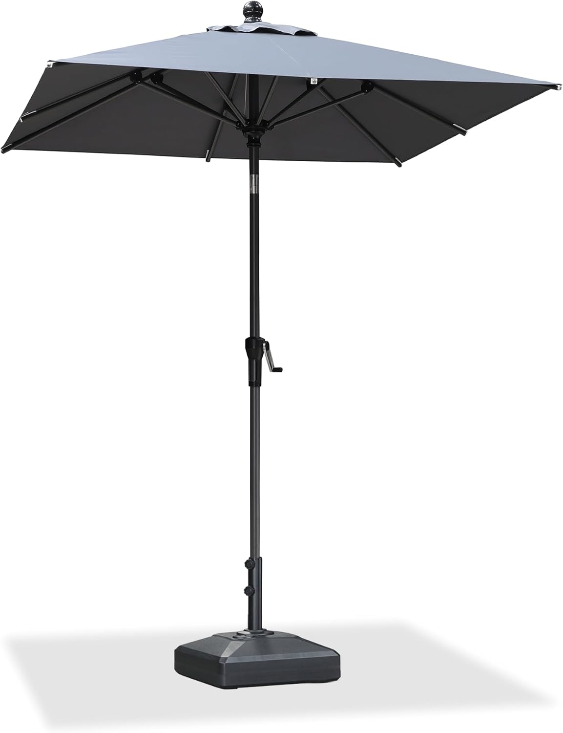 PURPLE LEAF 10' x 6.5' Rectangle Patio Market Umbrella with Base Outdoor Table Umbrellas Aluminum Frame Sun Shade with 8 Sturdy Ribs Tilt for Garden Deck Lawn Pool Beige