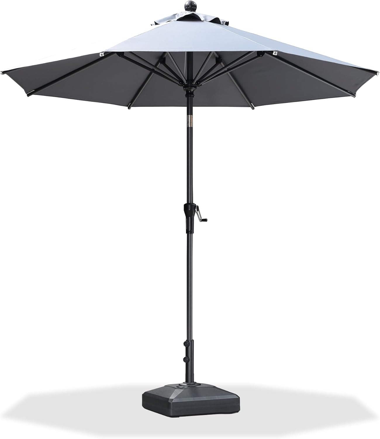 PURPLE LEAF 10' x 6.5' Rectangle Patio Market Umbrella with Base Outdoor Table Umbrellas Aluminum Frame Sun Shade with 8 Sturdy Ribs Tilt for Garden Deck Lawn Pool Beige