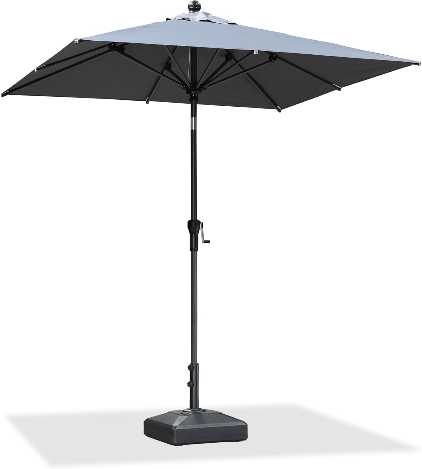 PURPLE LEAF 10' x 6.5' Rectangle Patio Market Umbrella with Base Outdoor Table Umbrellas Aluminum Frame Sun Shade with 8 Sturdy Ribs Tilt for Garden Deck Lawn Pool Beige