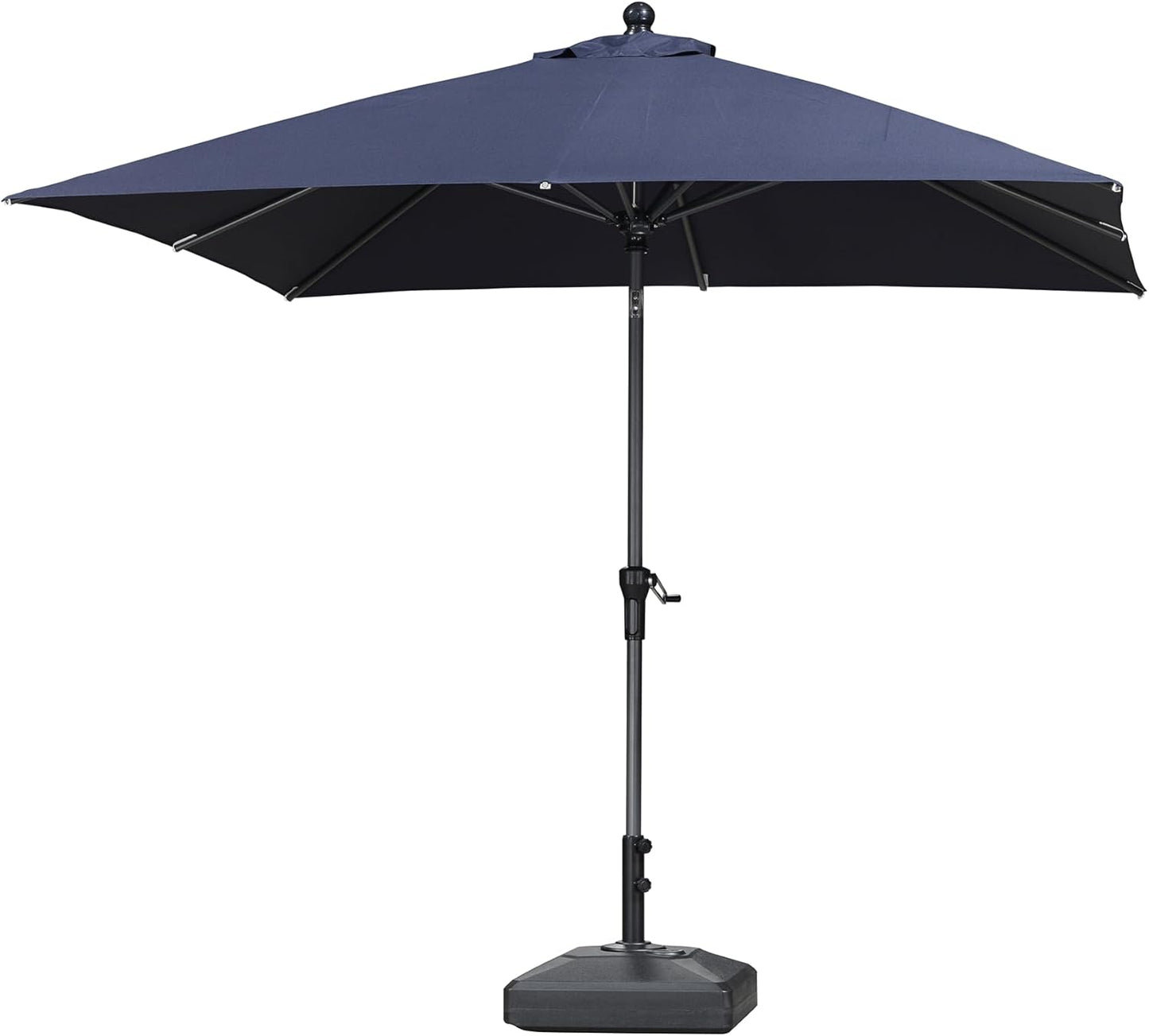 PURPLE LEAF 10' x 6.5' Rectangle Patio Market Umbrella with Base Outdoor Table Umbrellas Aluminum Frame Sun Shade with 8 Sturdy Ribs Tilt for Garden Deck Lawn Pool Beige