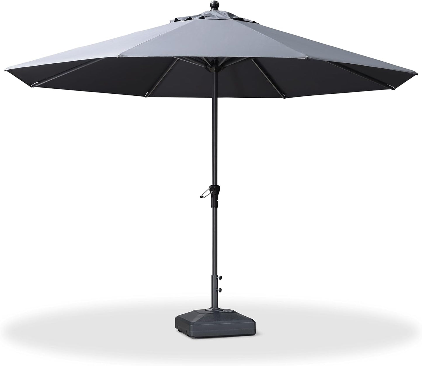 PURPLE LEAF 10' x 6.5' Rectangle Patio Market Umbrella with Base Outdoor Table Umbrellas Aluminum Frame Sun Shade with 8 Sturdy Ribs Tilt for Garden Deck Lawn Pool Beige