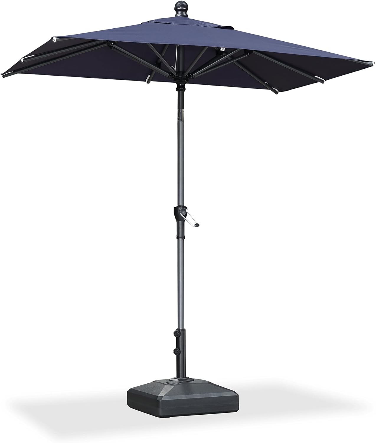 PURPLE LEAF 10' x 6.5' Rectangle Patio Market Umbrella with Base Outdoor Table Umbrellas Aluminum Frame Sun Shade with 8 Sturdy Ribs Tilt for Garden Deck Lawn Pool Beige