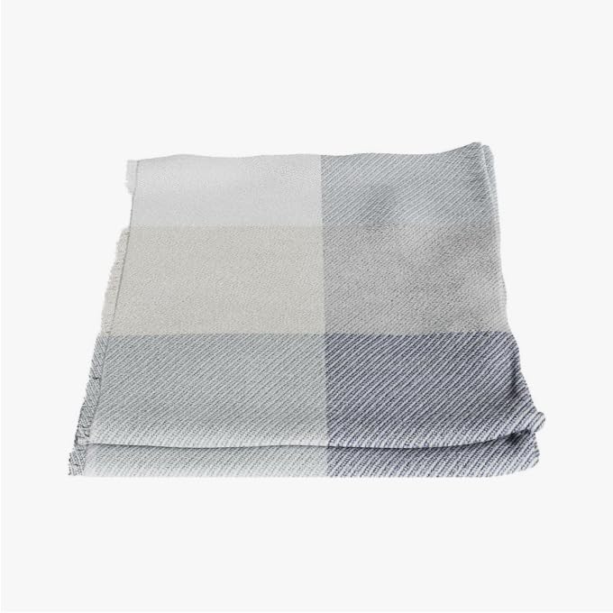 Outer Insect-Repellent Throw Blanket with Bug Shield Technology,Lightweight Outdoor Blanket for Backyard,Camping,Picnic and Beach,Stone Gray Buffalo Plaid,50" W x 60"