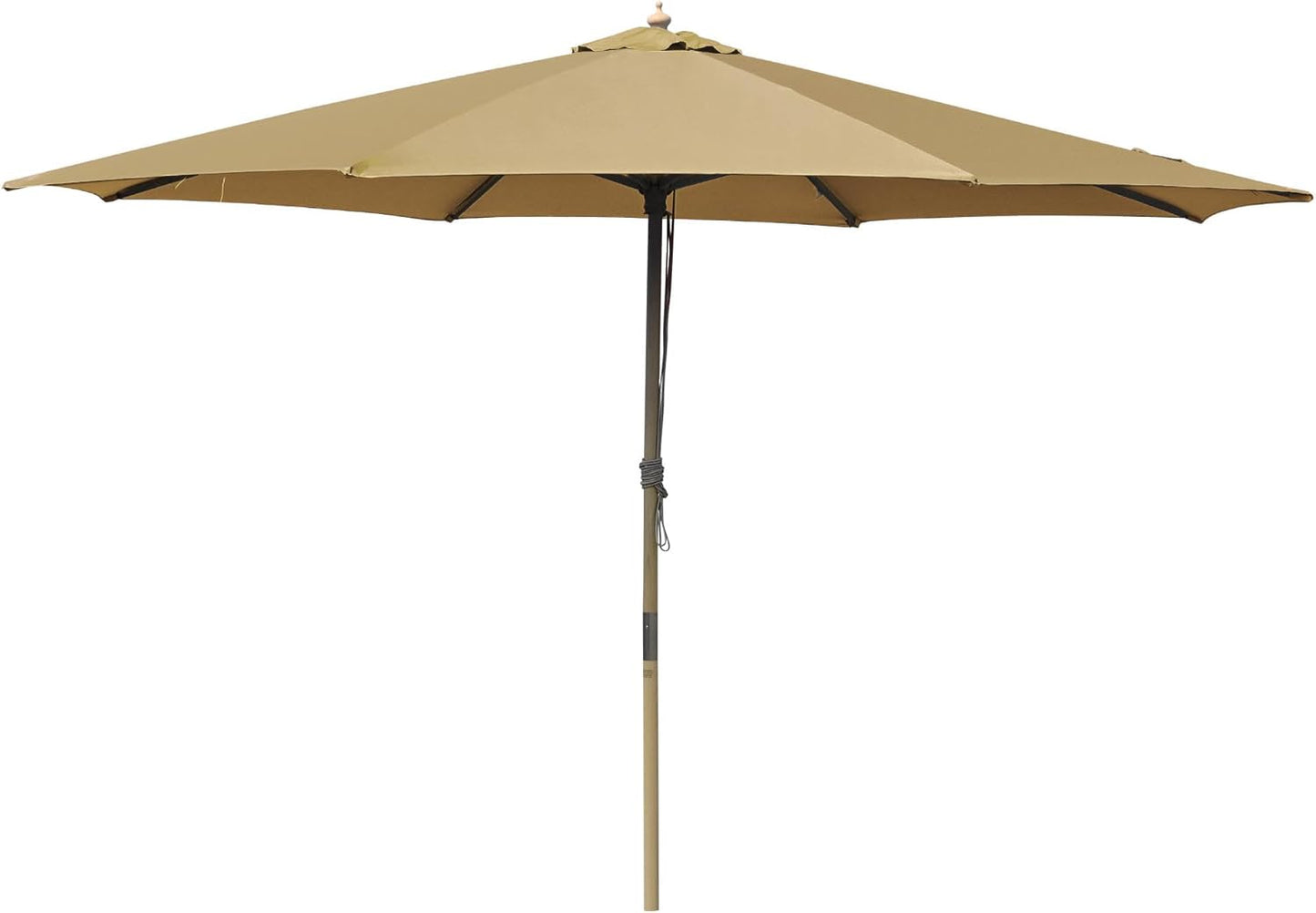 Yescom Solid Wooden Outdoor Patio Umbrella for Market Garden Yard Beach for Sand Deck Cafe Bistro Table Poolside Wedding Party Hotel Sunshade