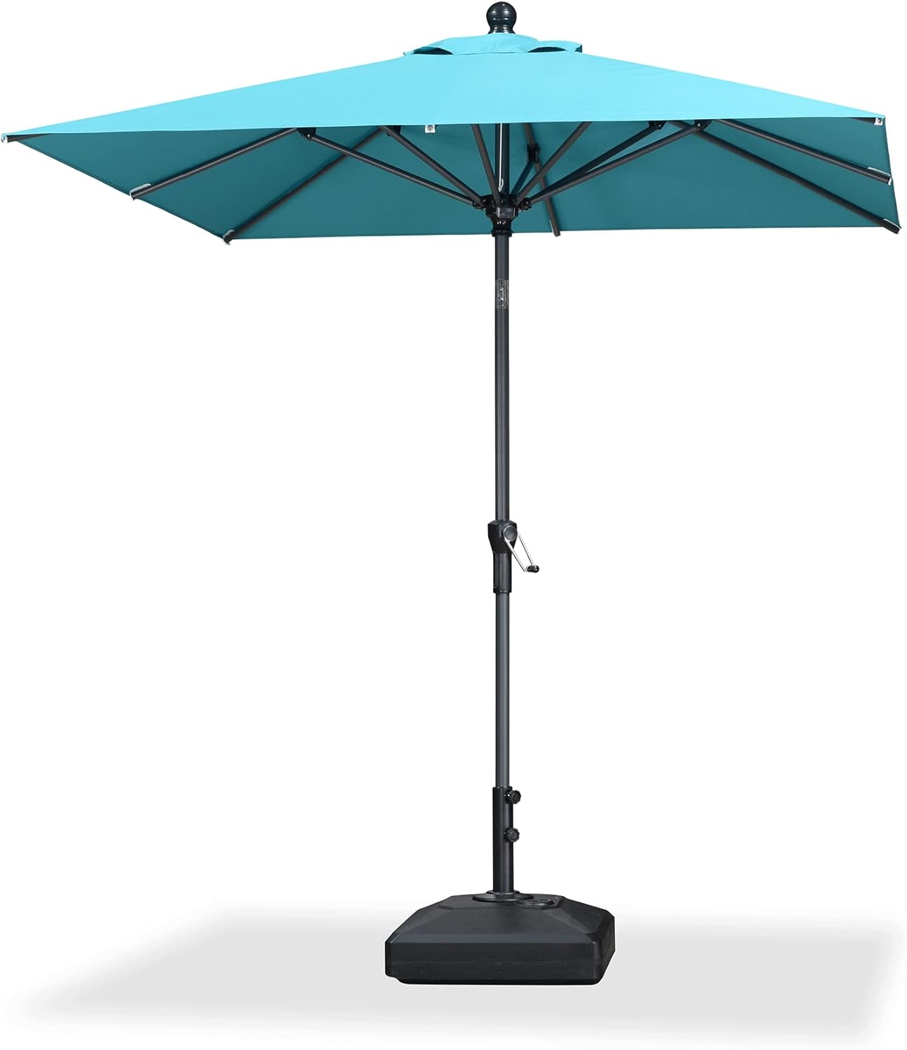 PURPLE LEAF 10' x 6.5' Rectangle Patio Market Umbrella with Base Outdoor Table Umbrellas Aluminum Frame Sun Shade with 8 Sturdy Ribs Tilt for Garden Deck Lawn Pool Beige