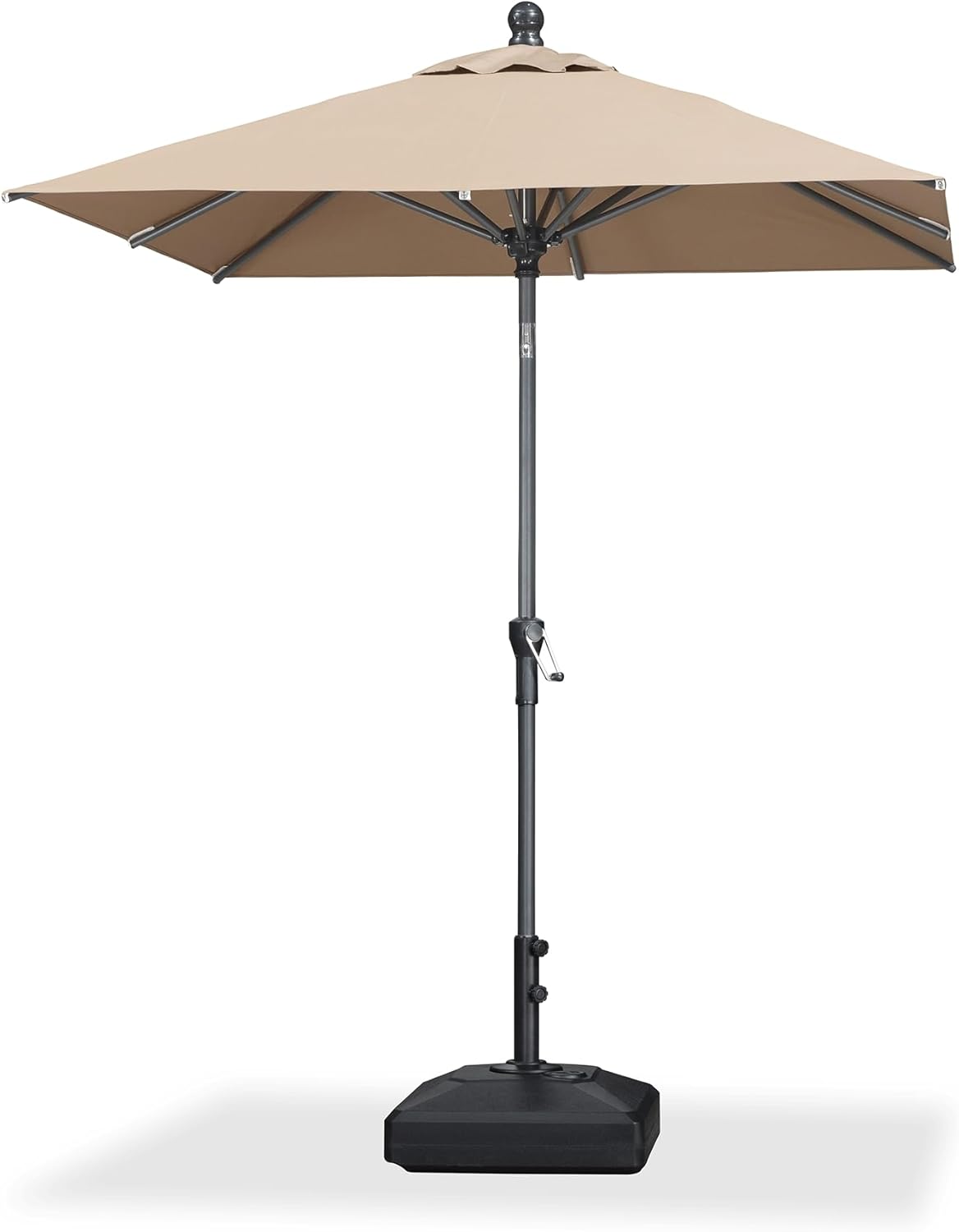 PURPLE LEAF 10' x 6.5' Rectangle Patio Market Umbrella with Base Outdoor Table Umbrellas Aluminum Frame Sun Shade with 8 Sturdy Ribs Tilt for Garden Deck Lawn Pool Beige