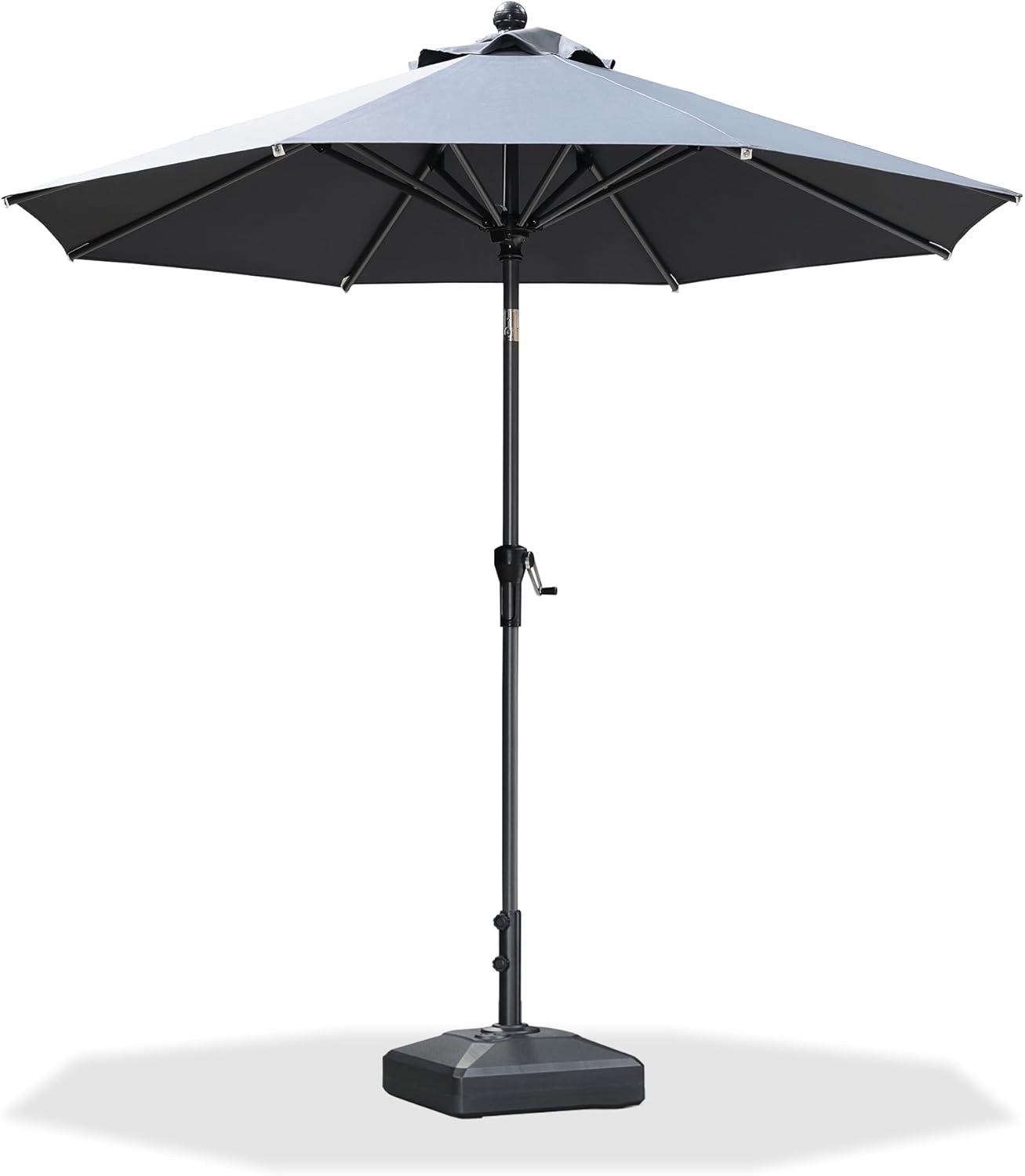 PURPLE LEAF 10' x 6.5' Rectangle Patio Market Umbrella with Base Outdoor Table Umbrellas Aluminum Frame Sun Shade with 8 Sturdy Ribs Tilt for Garden Deck Lawn Pool Beige