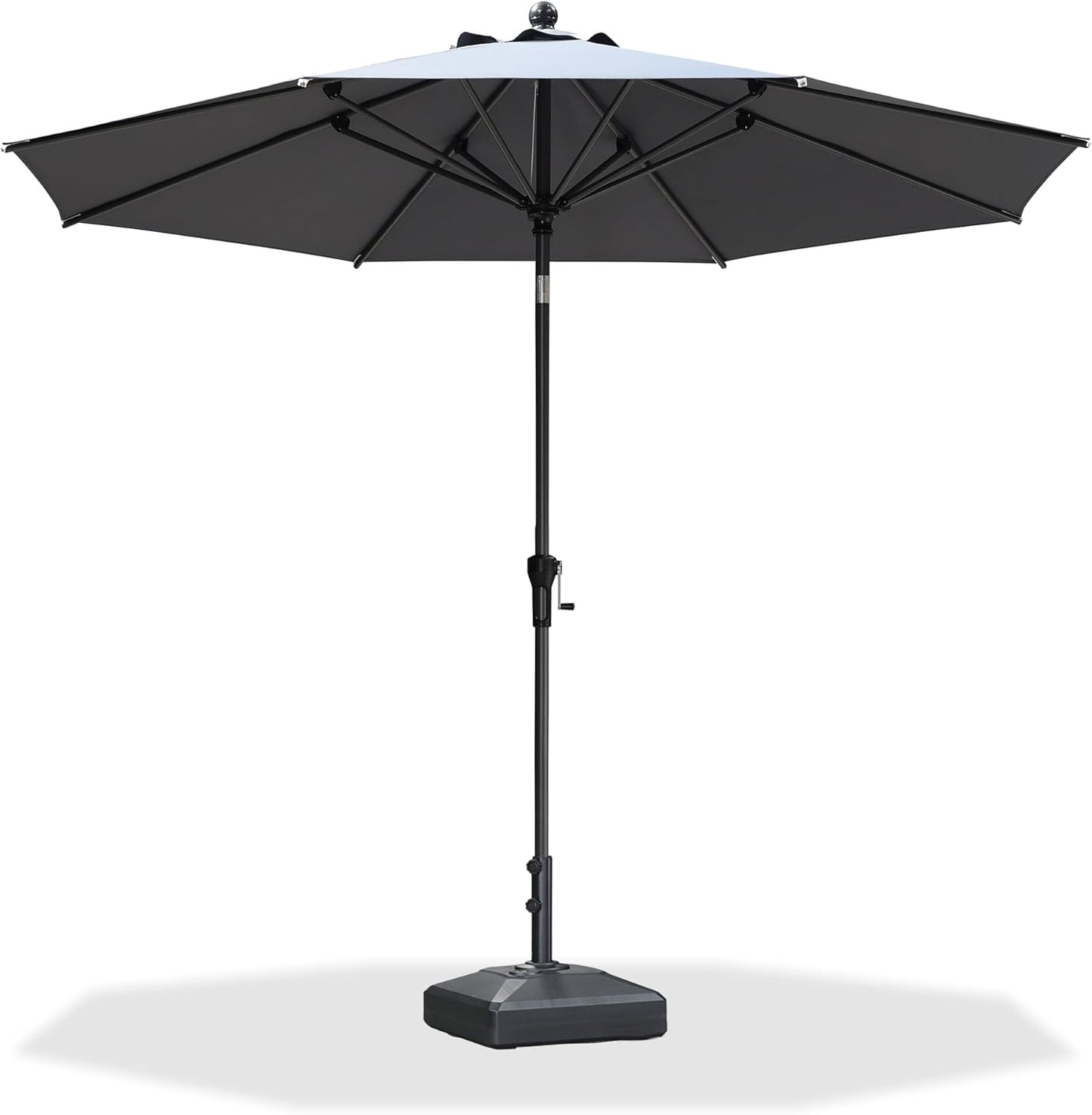 PURPLE LEAF 10' x 6.5' Rectangle Patio Market Umbrella with Base Outdoor Table Umbrellas Aluminum Frame Sun Shade with 8 Sturdy Ribs Tilt for Garden Deck Lawn Pool Beige