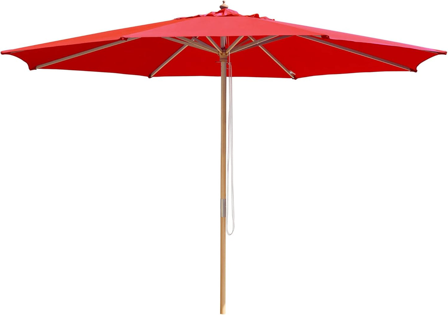 Yescom Solid Wooden Outdoor Patio Umbrella for Market Garden Yard Beach for Sand Deck Cafe Bistro Table Poolside Wedding Party Hotel Sunshade