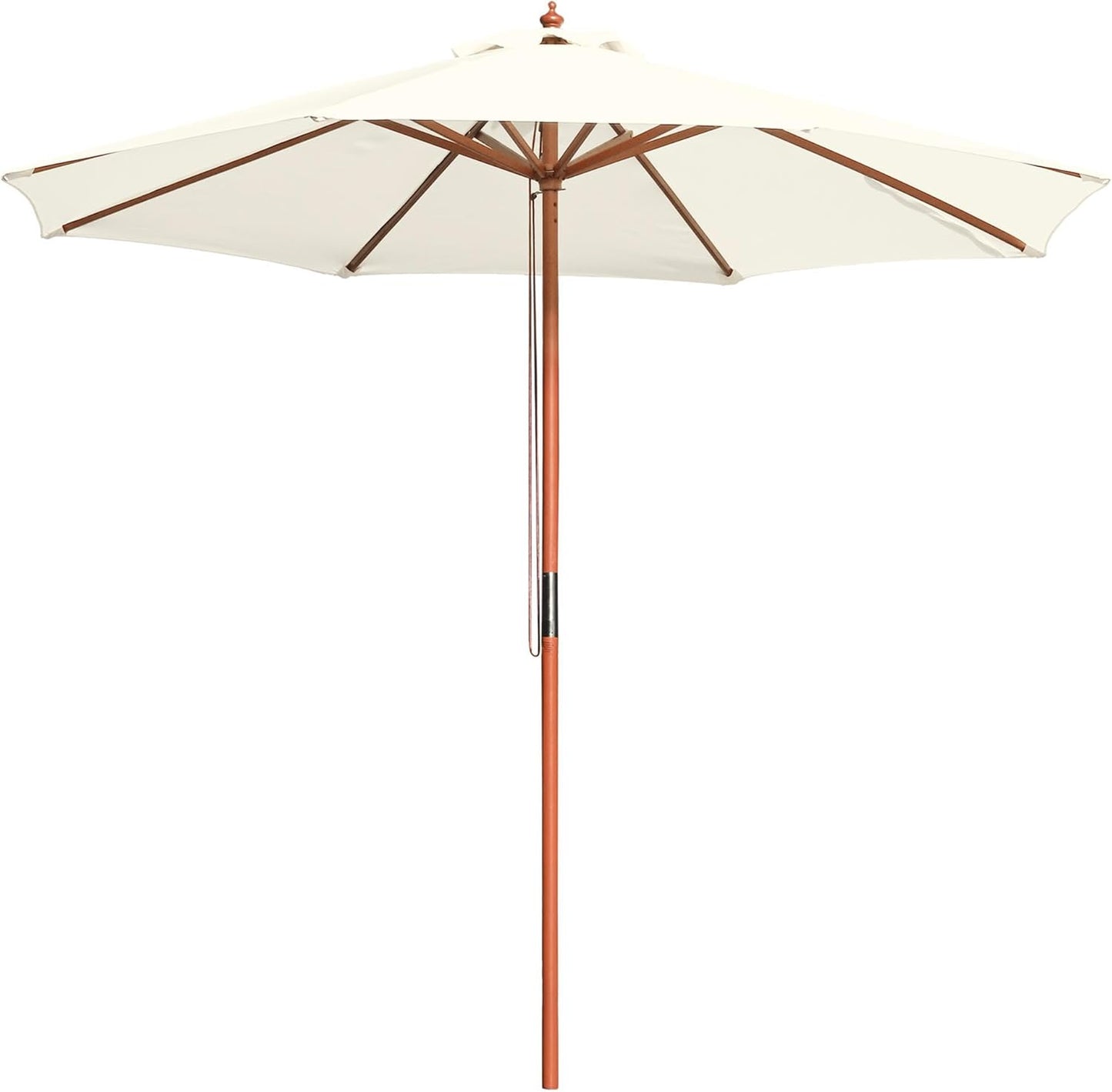Yescom Solid Wooden Outdoor Patio Umbrella for Market Garden Yard Beach for Sand Deck Cafe Bistro Table Poolside Wedding Party Hotel Sunshade