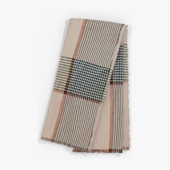 Outer Insect-Repellent Throw Blanket with Bug Shield Technology,Lightweight Outdoor Blanket for Backyard,Camping,Picnic and Beach,Stone Gray Buffalo Plaid,50" W x 60"