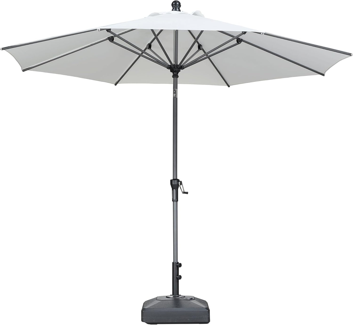 PURPLE LEAF 10' x 6.5' Rectangle Patio Market Umbrella with Base Outdoor Table Umbrellas Aluminum Frame Sun Shade with 8 Sturdy Ribs Tilt for Garden Deck Lawn Pool Beige