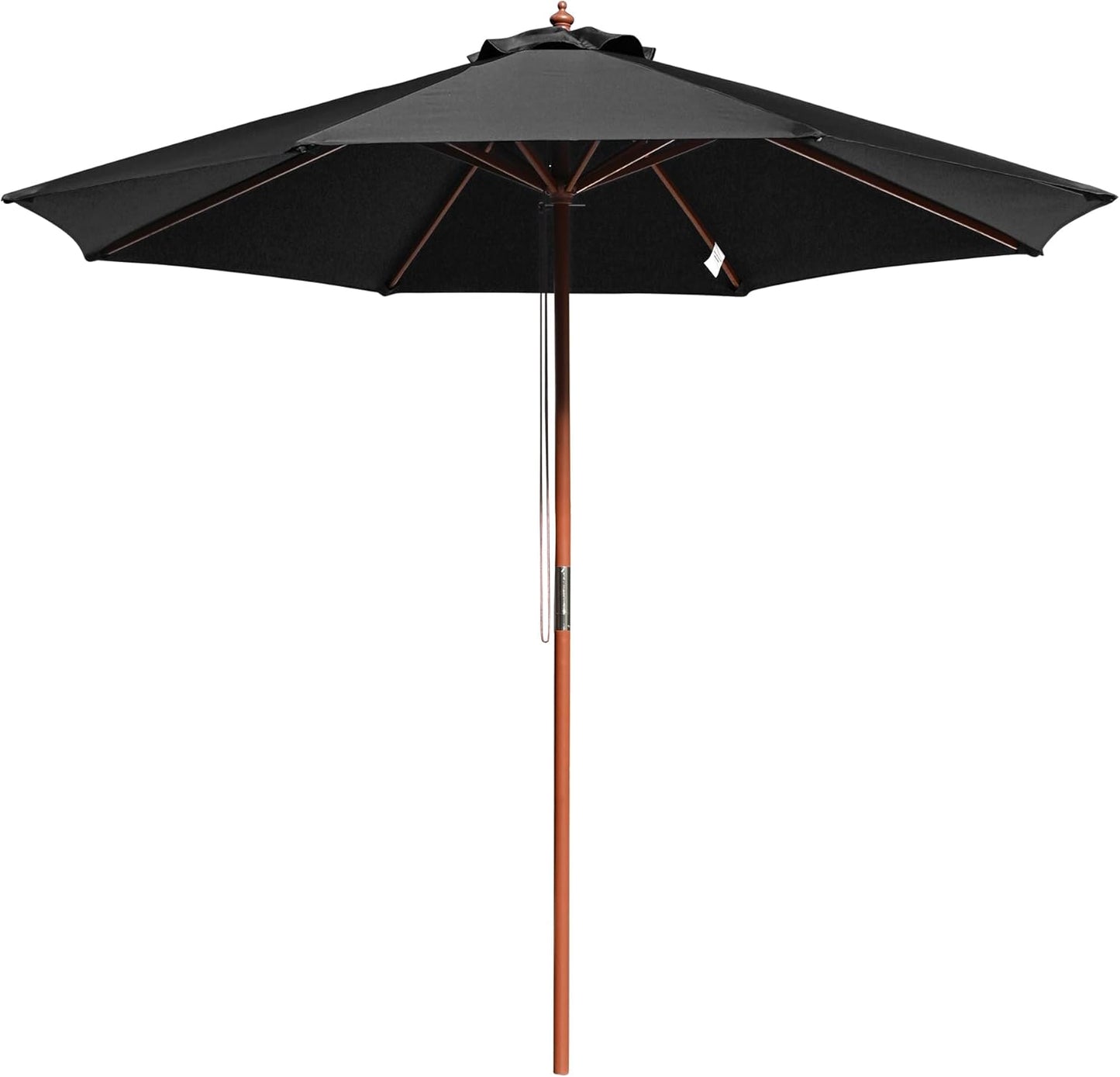 Yescom Solid Wooden Outdoor Patio Umbrella for Market Garden Yard Beach for Sand Deck Cafe Bistro Table Poolside Wedding Party Hotel Sunshade