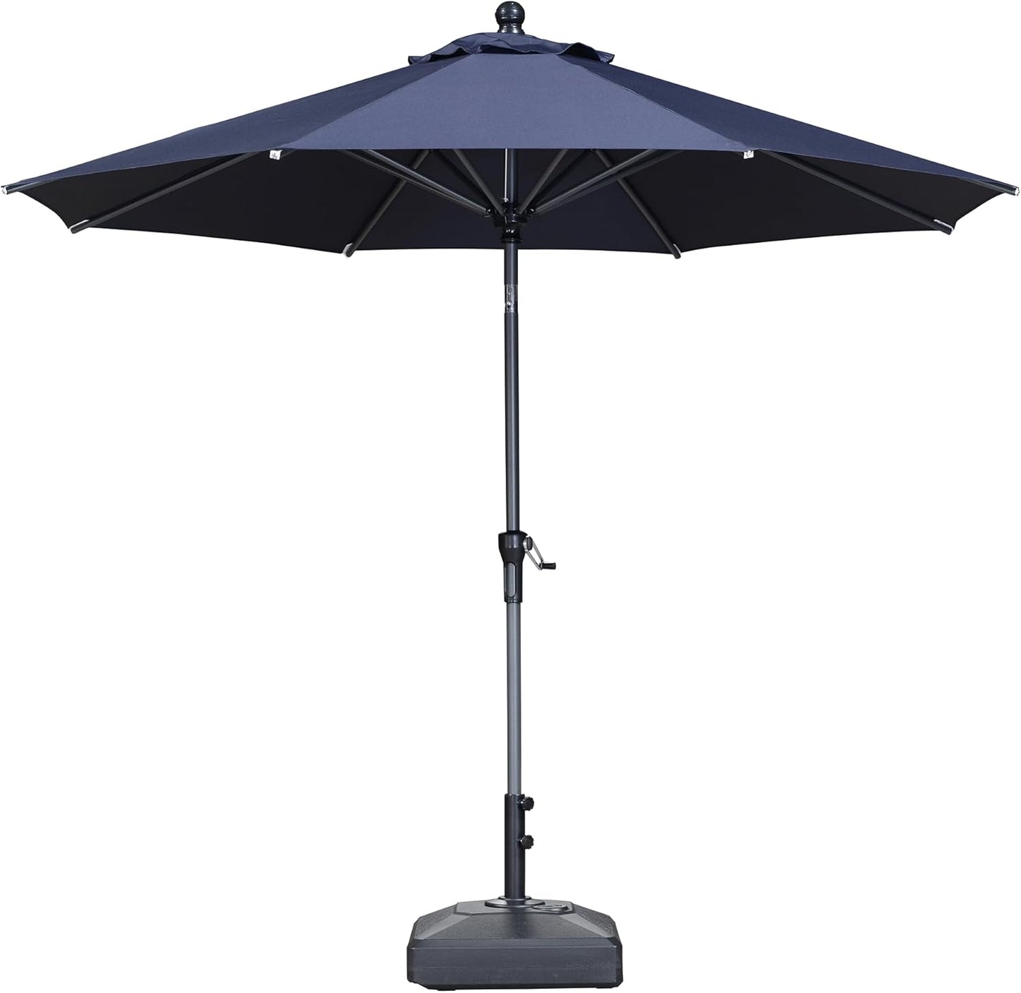 PURPLE LEAF 10' x 6.5' Rectangle Patio Market Umbrella with Base Outdoor Table Umbrellas Aluminum Frame Sun Shade with 8 Sturdy Ribs Tilt for Garden Deck Lawn Pool Beige