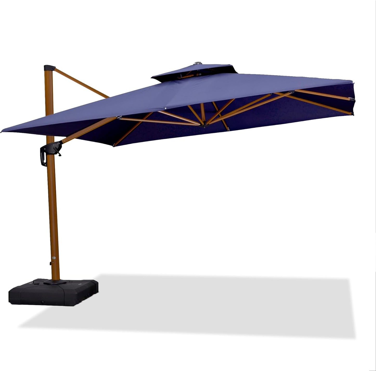 PURPLE LEAF 11' X 11' Patio Umbrella Cantilever Outdoor Umbrellas Square Large Parasol Windproof Sunshade Heavy Duty Sun Umbrellas for Deck Pool Patio Garden, Beige
