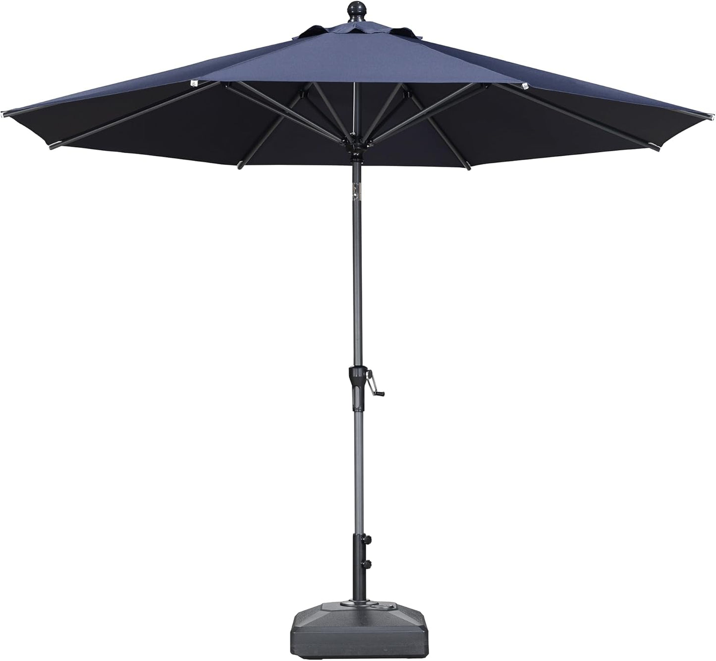 PURPLE LEAF 10' x 6.5' Rectangle Patio Market Umbrella with Base Outdoor Table Umbrellas Aluminum Frame Sun Shade with 8 Sturdy Ribs Tilt for Garden Deck Lawn Pool Beige