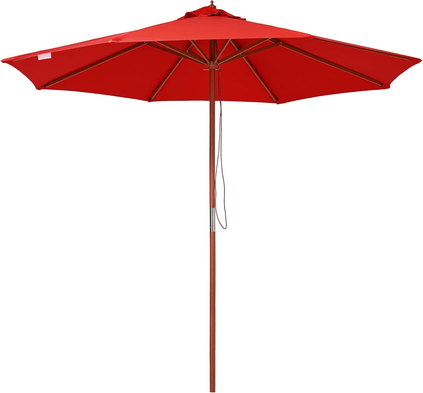 Yescom Solid Wooden Outdoor Patio Umbrella for Market Garden Yard Beach for Sand Deck Cafe Bistro Table Poolside Wedding Party Hotel Sunshade