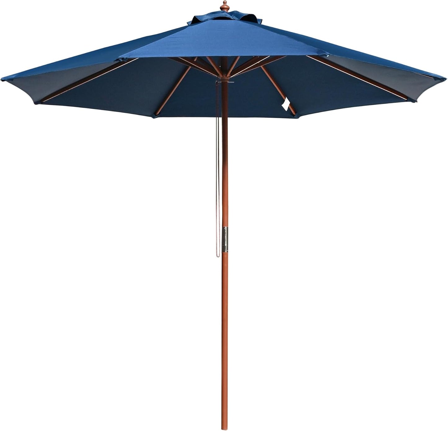 Yescom Solid Wooden Outdoor Patio Umbrella for Market Garden Yard Beach for Sand Deck Cafe Bistro Table Poolside Wedding Party Hotel Sunshade
