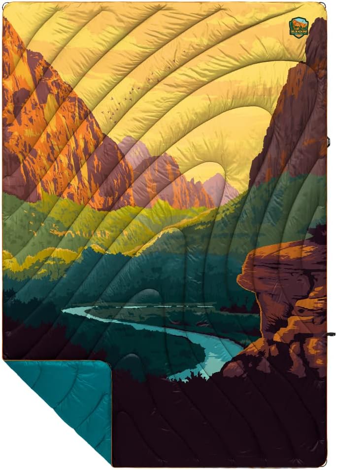 Rumpl Original Puffy Yosemite National Park Blanket for Camping and Outdoors, V2, Yosemite