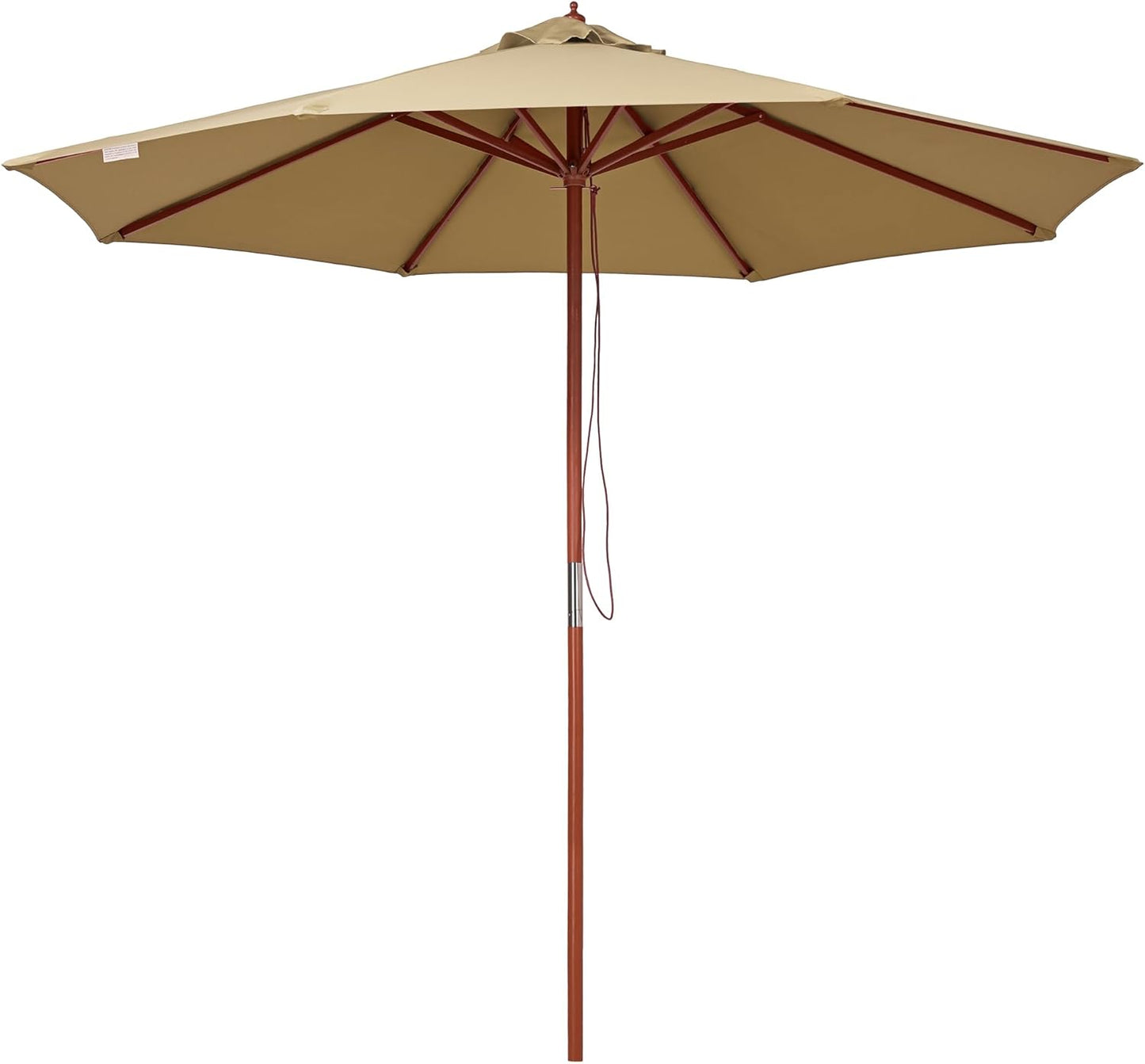 Yescom Solid Wooden Outdoor Patio Umbrella for Market Garden Yard Beach for Sand Deck Cafe Bistro Table Poolside Wedding Party Hotel Sunshade