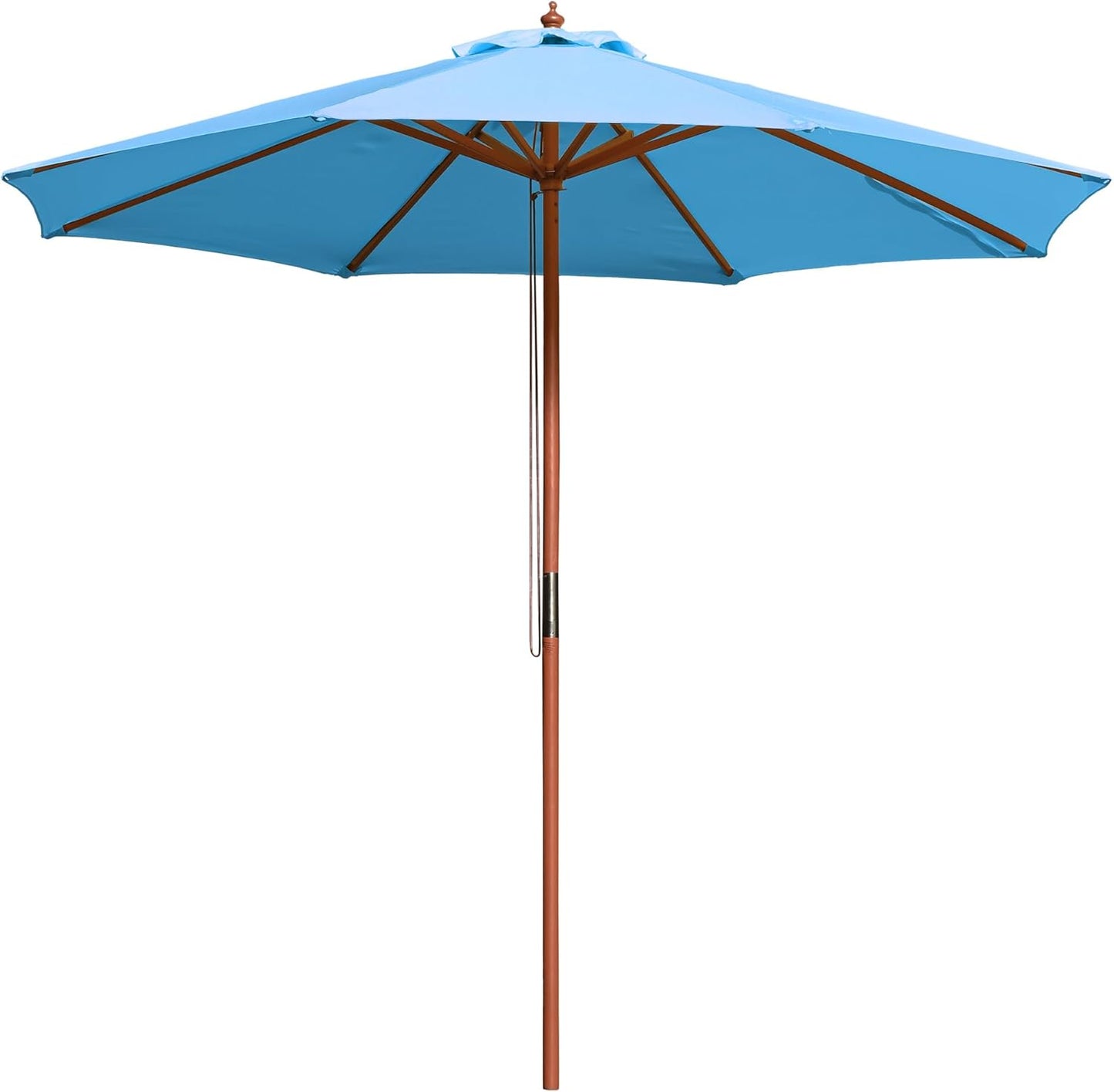Yescom Solid Wooden Outdoor Patio Umbrella for Market Garden Yard Beach for Sand Deck Cafe Bistro Table Poolside Wedding Party Hotel Sunshade