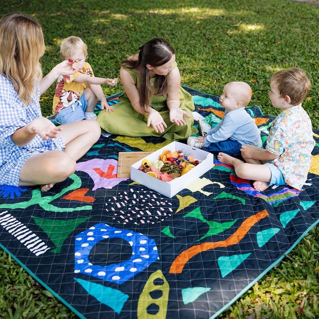 Rudie Nudie Jumbo Picnic Rug, Premium Large Picnic Mat, 6'7" x 6'7", Outdoor Waterproof Picnic Blanket Beach Mat, Foldable & Waterproof, Picnic Blankets Ideal for Beach & Park, Outdoor Blanket