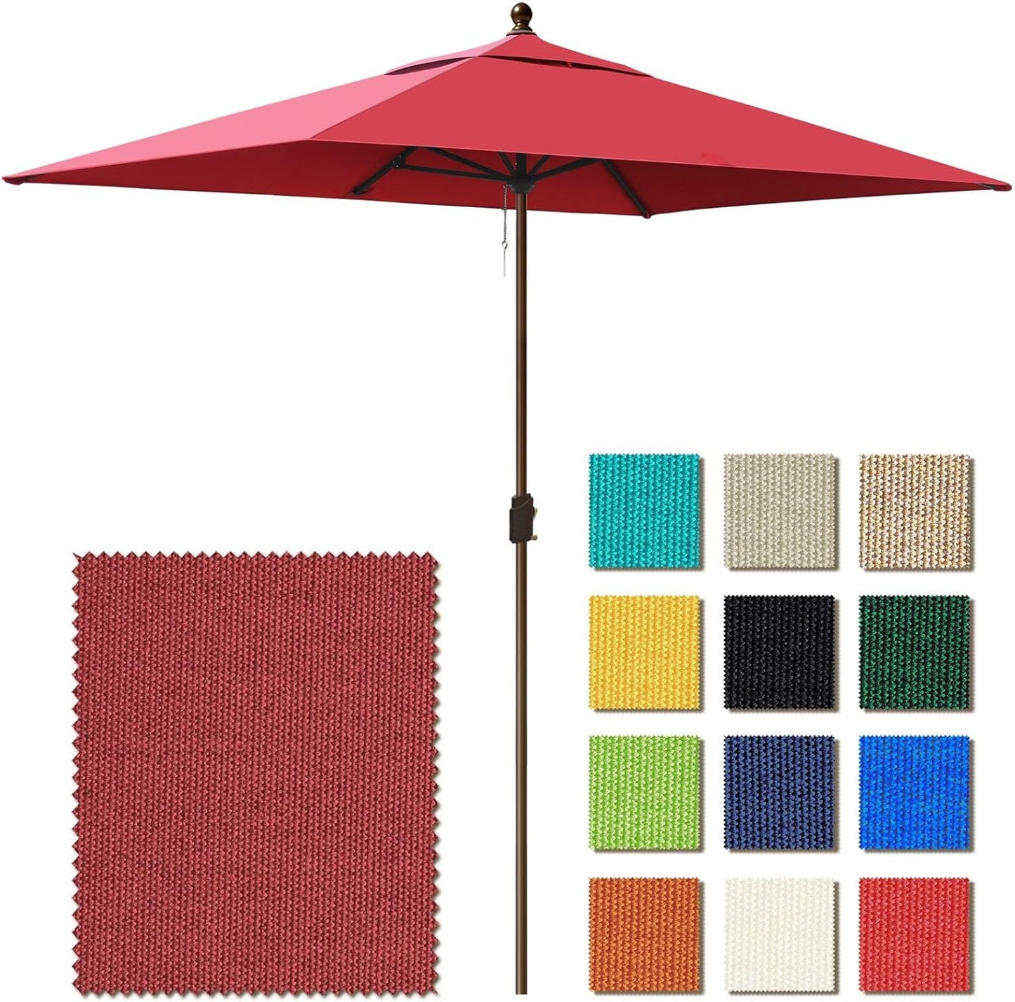 EliteShade USA 10-Year-Non-Fading 9Ft Market Umbrella Patio Umbrella Outdoor Table Umbrella with Ventilation, Heather Beige