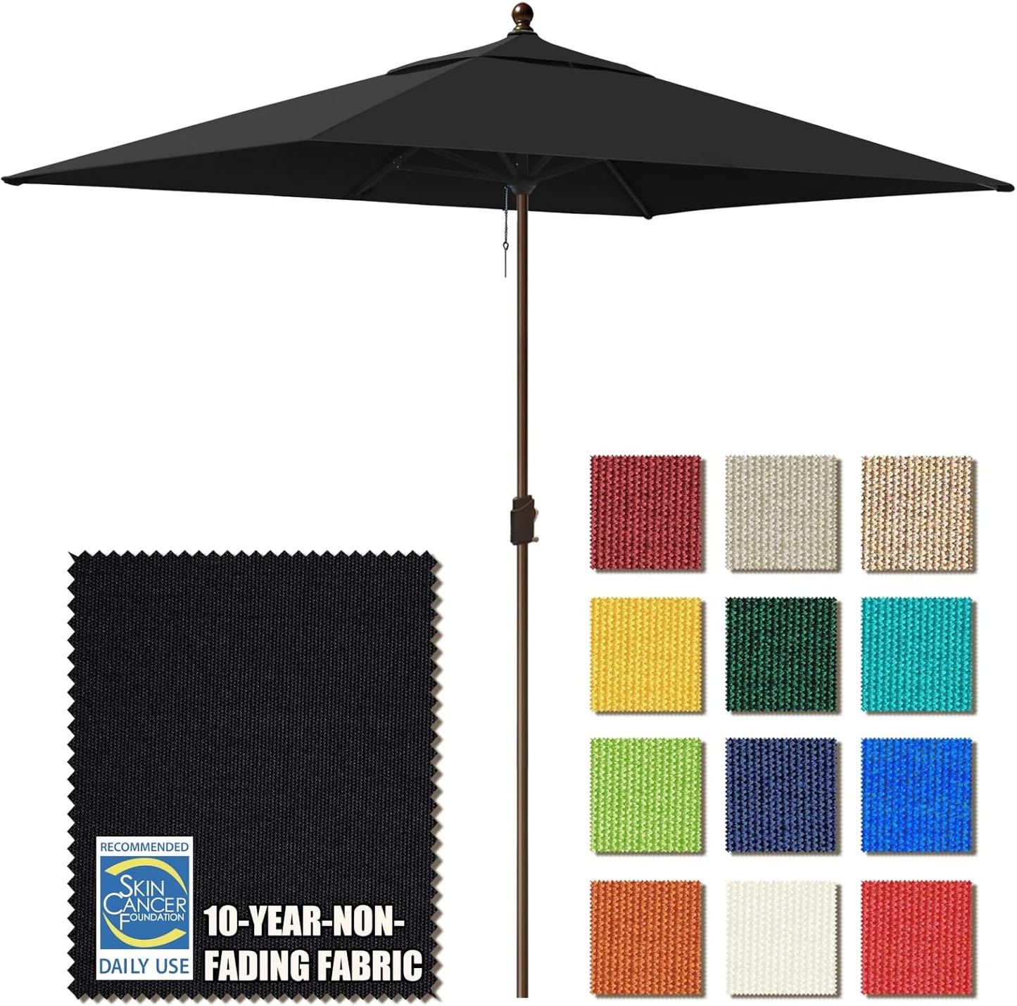 EliteShade USA 10-Year-Non-Fading 9Ft Market Umbrella Patio Umbrella Outdoor Table Umbrella with Ventilation, Heather Beige