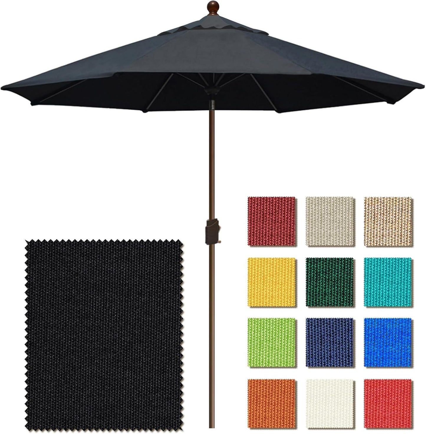 EliteShade USA 10-Year-Non-Fading 9Ft Market Umbrella Patio Umbrella Outdoor Table Umbrella with Ventilation, Heather Beige