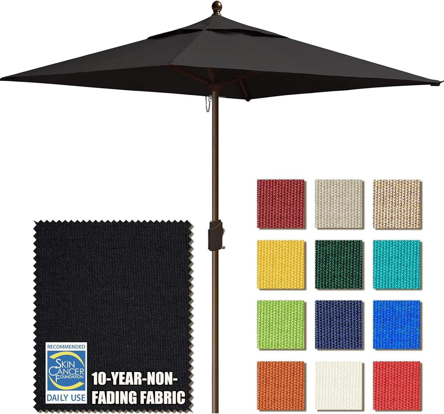 EliteShade USA 10-Year-Non-Fading 9Ft Market Umbrella Patio Umbrella Outdoor Table Umbrella with Ventilation, Heather Beige