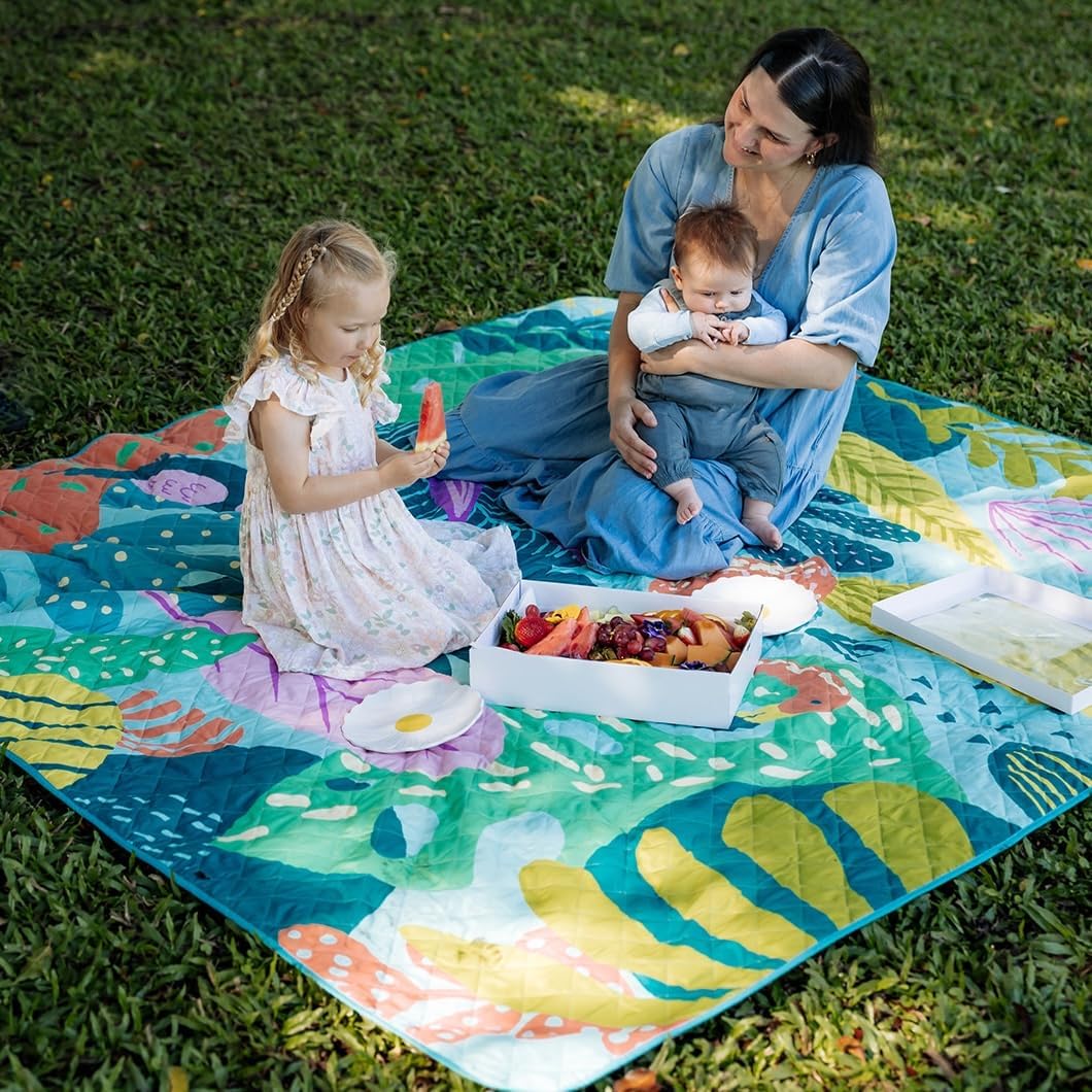 Rudie Nudie Jumbo Picnic Rug, Premium Large Picnic Mat, 6'7" x 6'7", Outdoor Waterproof Picnic Blanket Beach Mat, Foldable & Waterproof, Picnic Blankets Ideal for Beach & Park, Outdoor Blanket