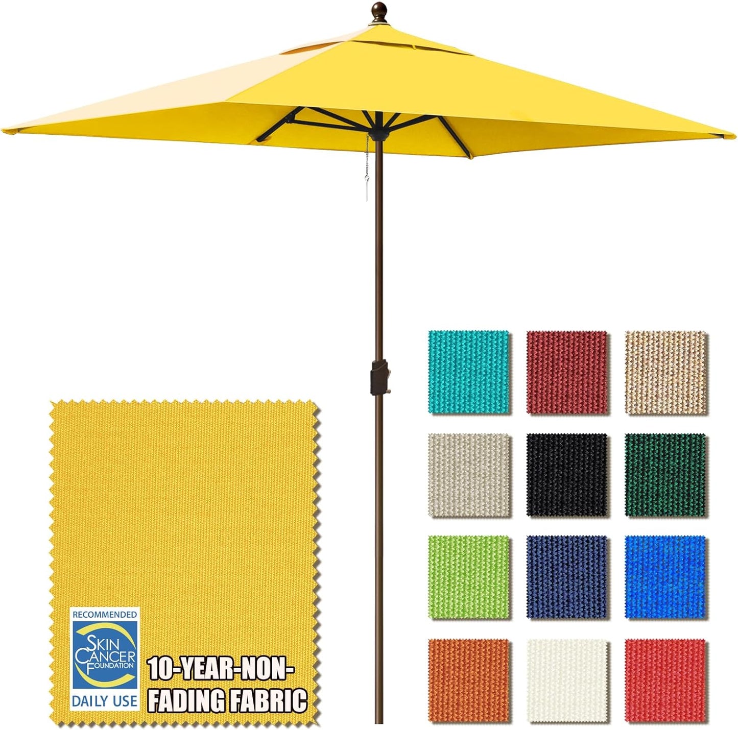 EliteShade USA 10-Year-Non-Fading 9Ft Market Umbrella Patio Umbrella Outdoor Table Umbrella with Ventilation, Heather Beige