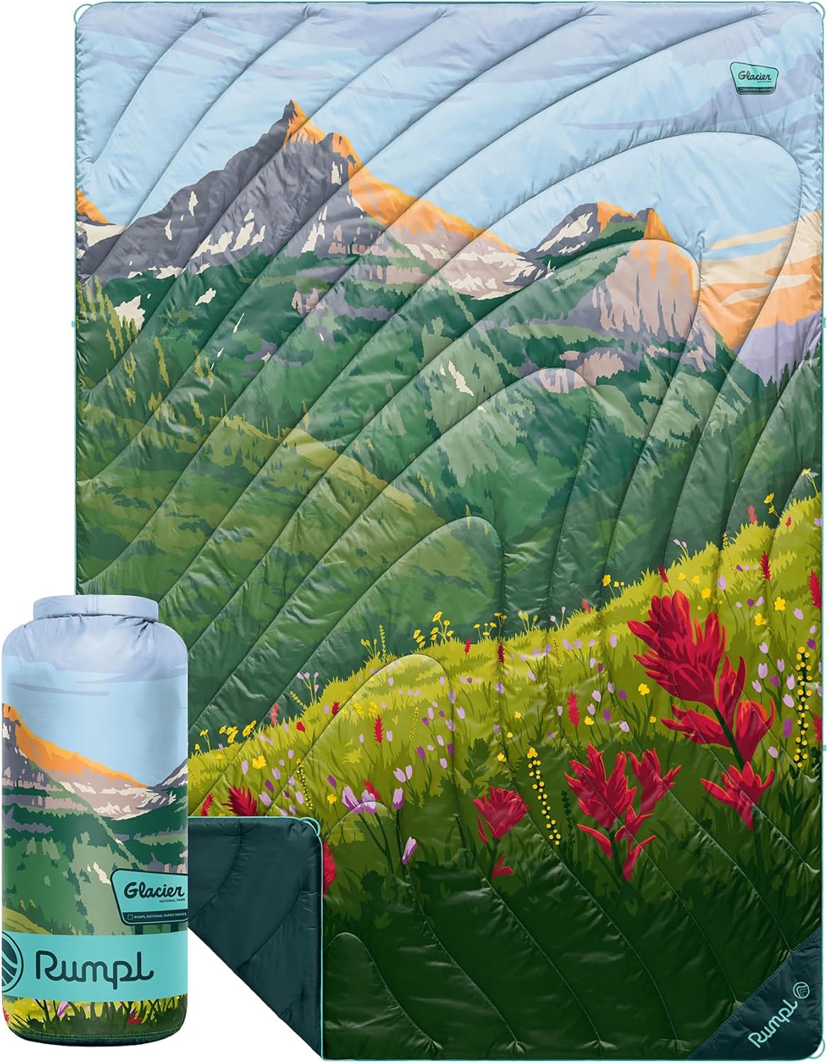 Rumpl Original Puffy Yosemite National Park Blanket for Camping and Outdoors, V2, Yosemite
