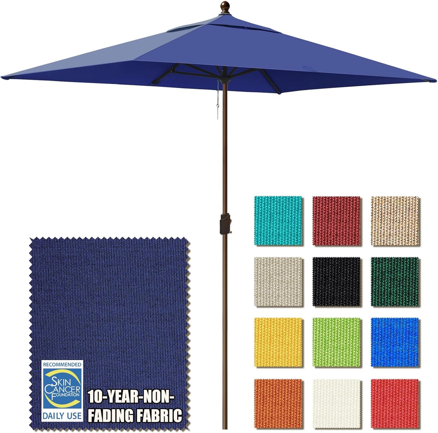 EliteShade USA 10-Year-Non-Fading 9Ft Market Umbrella Patio Umbrella Outdoor Table Umbrella with Ventilation, Heather Beige