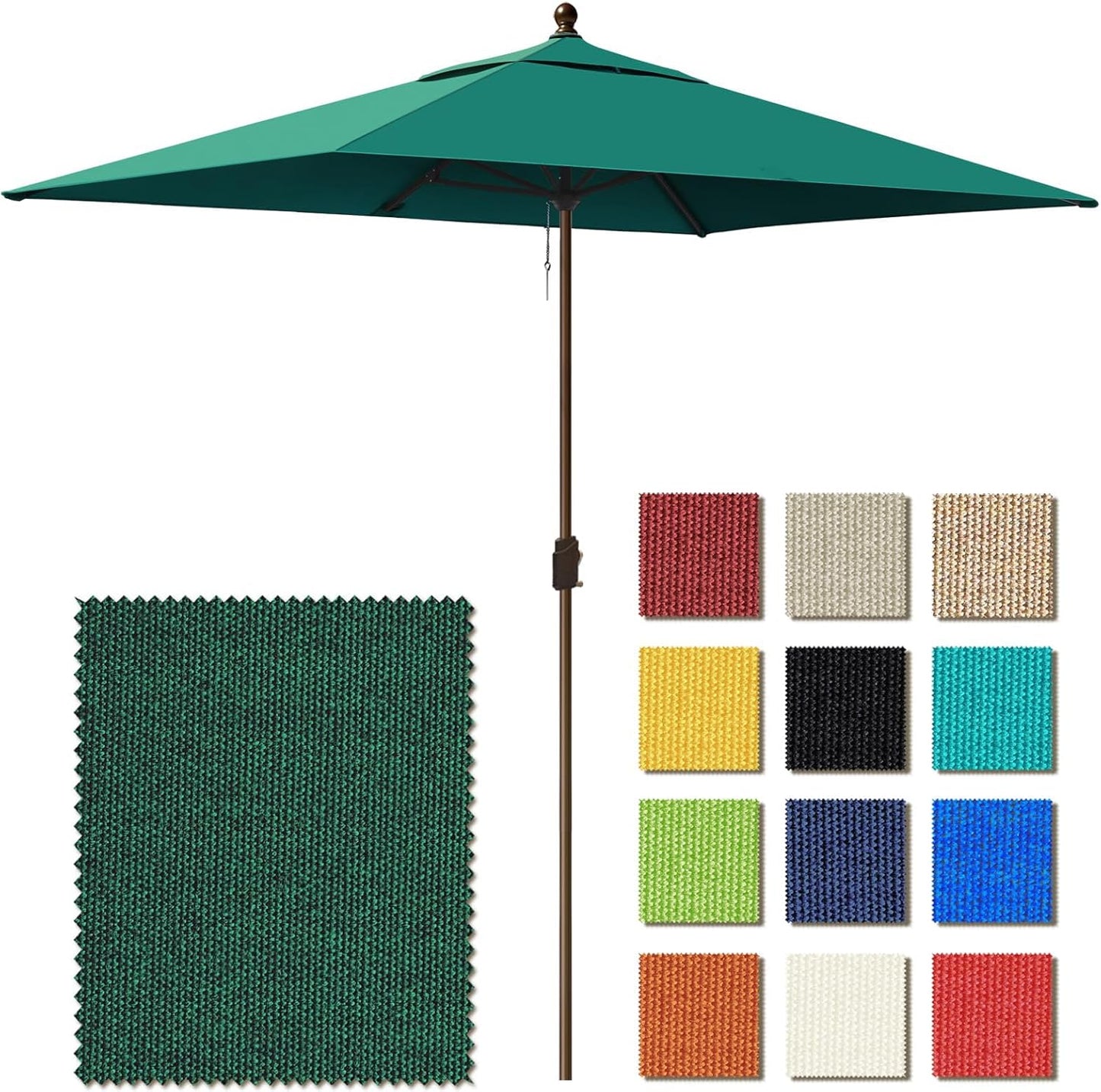 EliteShade USA 10-Year-Non-Fading 9Ft Market Umbrella Patio Umbrella Outdoor Table Umbrella with Ventilation, Heather Beige