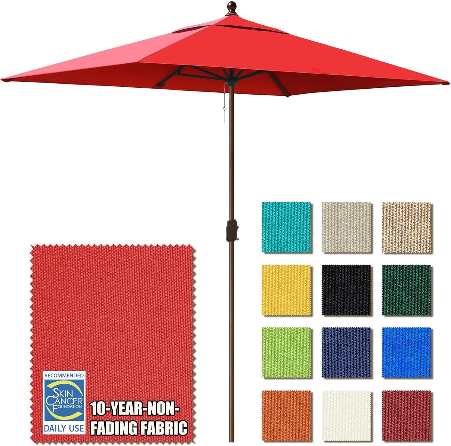 EliteShade USA 10-Year-Non-Fading 9Ft Market Umbrella Patio Umbrella Outdoor Table Umbrella with Ventilation, Heather Beige