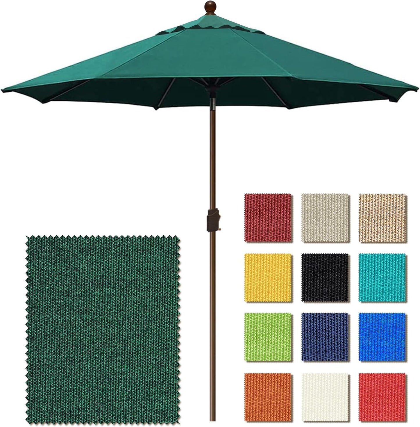 EliteShade USA 10-Year-Non-Fading 9Ft Market Umbrella Patio Umbrella Outdoor Table Umbrella with Ventilation, Heather Beige
