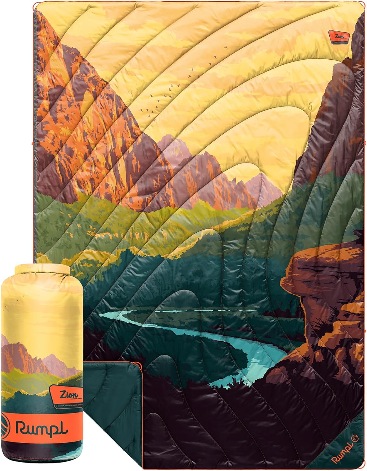 Rumpl Original Puffy Yosemite National Park Blanket for Camping and Outdoors, V2, Yosemite