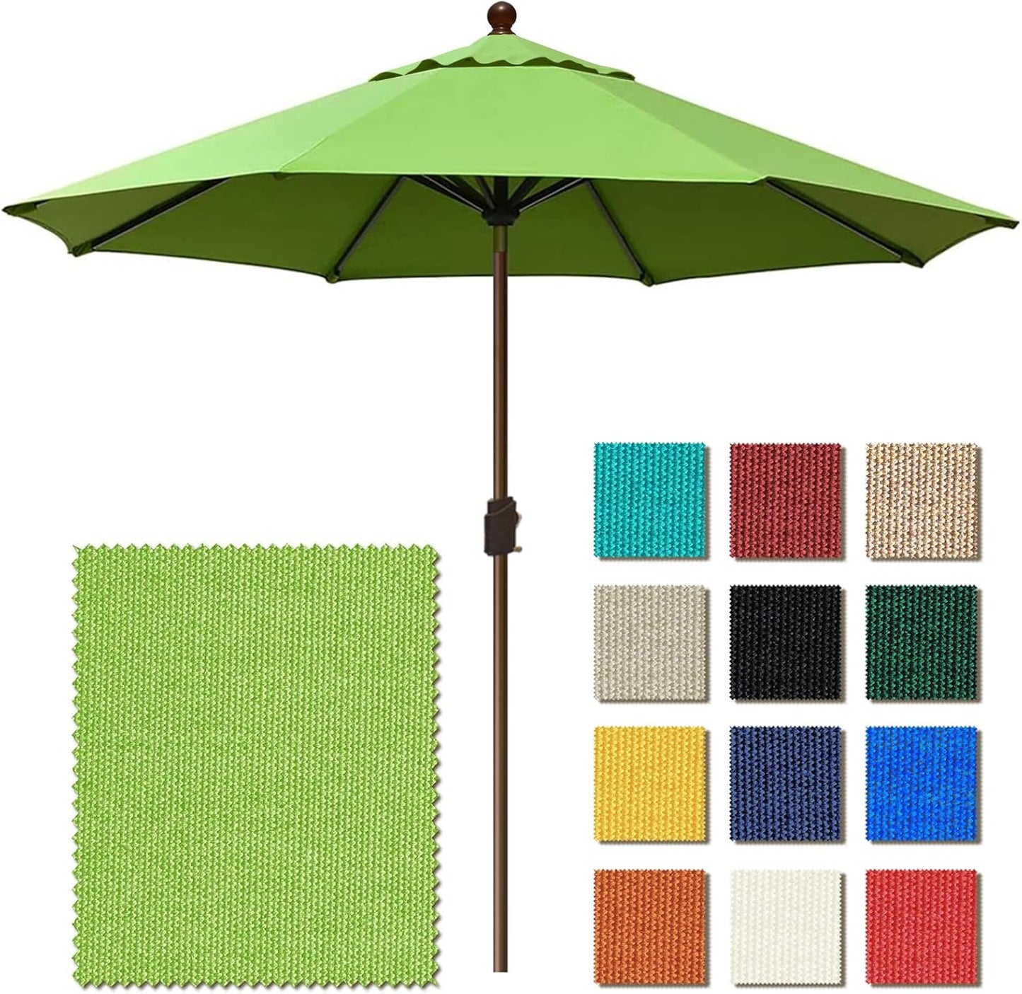 EliteShade USA 10-Year-Non-Fading 9Ft Market Umbrella Patio Umbrella Outdoor Table Umbrella with Ventilation, Heather Beige