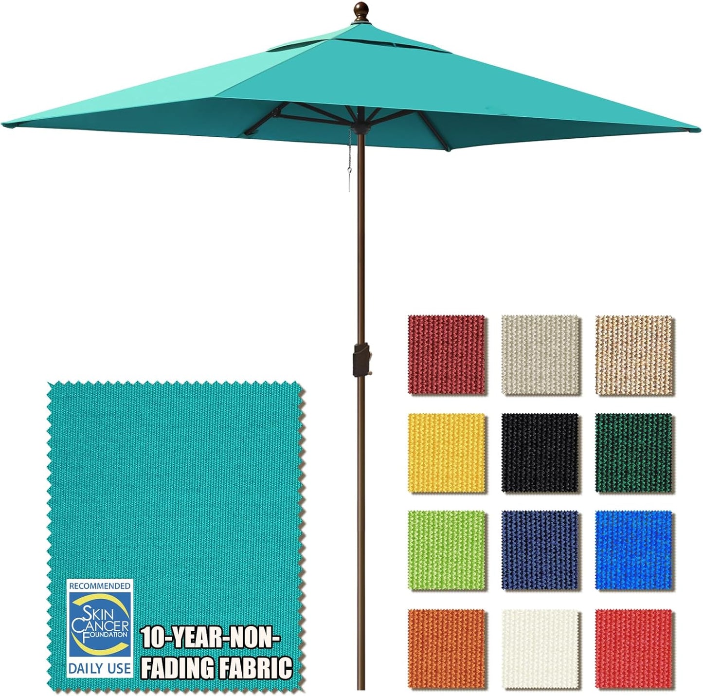 EliteShade USA 10-Year-Non-Fading 9Ft Market Umbrella Patio Umbrella Outdoor Table Umbrella with Ventilation, Heather Beige